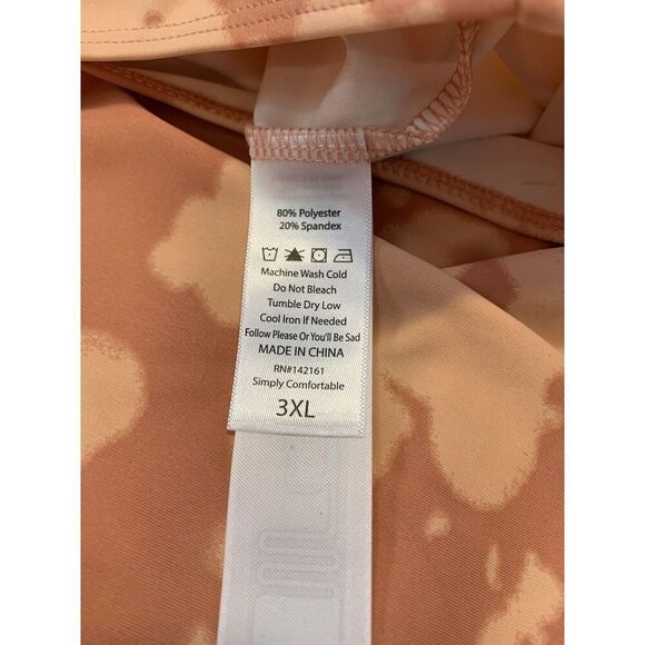 LuLaRoe Womens Bodysuit Tank Top Size 3XL 3X Hope Peach Pink Tie Dye Silky NWT - Picture 4 of 4